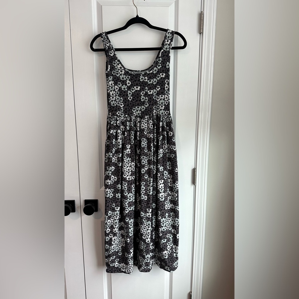 Anthropologie Black and White Floral Midi Dress - Picture 5 of 10